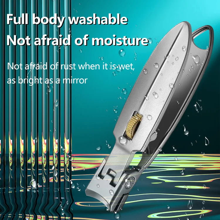 Large opening anti-splash nail clippers