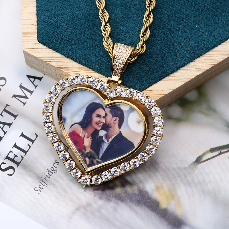 Custom Love Rotating Pendant Necklace