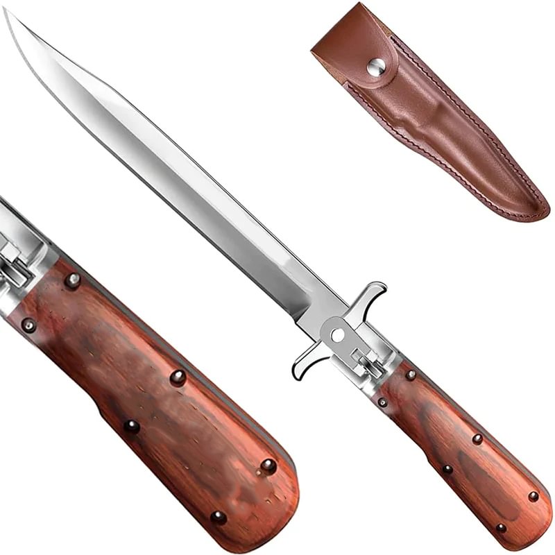 Sharp blade wooden handle pocket knife best for hunting, camping, hiking