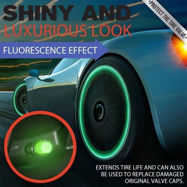 UNIVERSAL FLUORESCENT CAR TIRE VALVE CAPS【HOT SALE-49%OFF🔥🔥🔥🔥🔥】