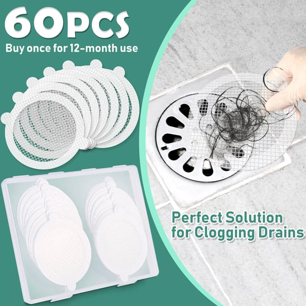 60 PCS Disposable Shower Drain Hair Catcher