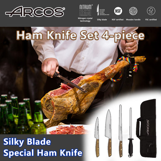 Juego de Cuchillos Jamoneros ARCOS, Hoja Sedosa, Cuchillo Jamonero Especial